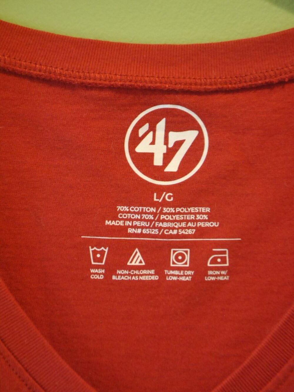 Kansas City Chiefs ’47 Brand Womens Large Red V Neck NFL T Shirt Tee 140 - Picture 7 of 8
